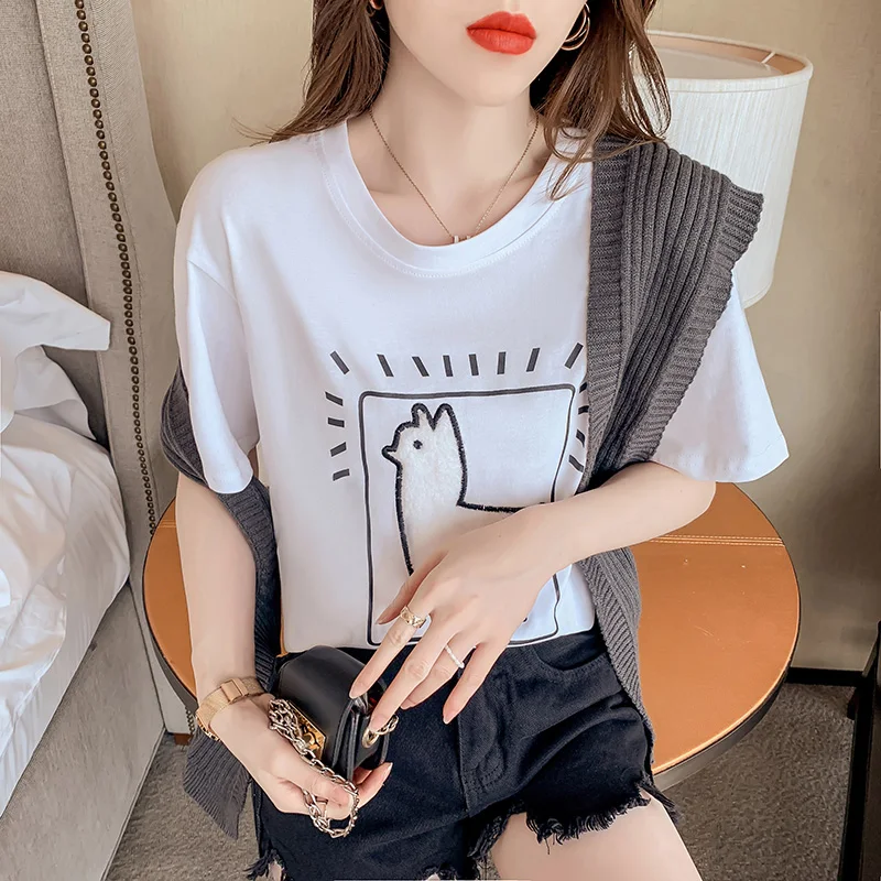 BETHQUENOY T Shirt White Woman Short Sleeve Clothes Cotton T-Shirt Mujer Summer Oversized T Shirt Women Top Haut Femme 2021
BETHQUENOY T Shirt White Woman Short Sleeve Clothes Cotton T-Shirt Mujer Summer Oversized T Shirt Women Top Haut Femme 2021