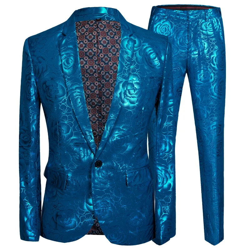 Men Clothes New Hot Stamping Bright Casual Suits European and American Style Slim Men's Suits Lake Blue Roses
Men Clothes New Hot Stamping Bright Casual Suits European and American Style Slim Men's Suits Lake Blue Roses
