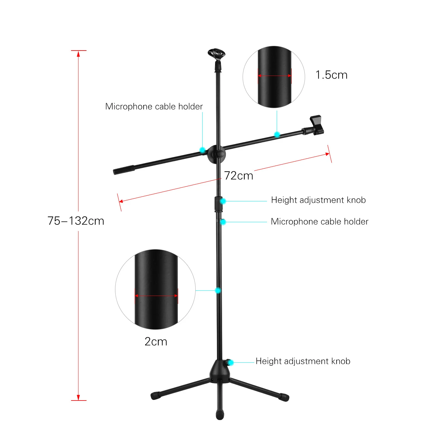 Microphone Tripod Stand Boom Floor Model Adjustable Height Light Weight Heavy Duty Collapsible for Wired Wireless Mic Live
Microphone Tripod Stand Boom Floor Model Adjustable Height Light Weight Heavy Duty Collapsible for Wired Wireless Mic Live