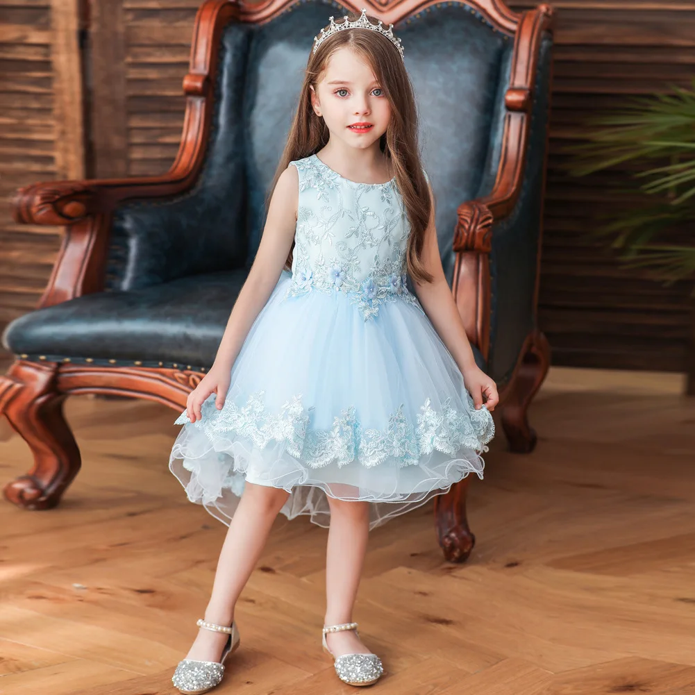 2021 New Girls Sleeveless Embroidery Floral Princess Trailing Dress Kids Elegant Party Prom Ball Gown Children Costume 3-15 Year
2021 New Girls Sleeveless Embroidery Floral Princess Trailing Dress Kids Elegant Party Prom Ball Gown Children Costume 3-15 Year