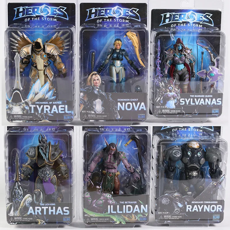NECA "Heroes of The Storm" Иллидан Нова Сильвана райнор Артас тираель 7 "экшн-фигурки