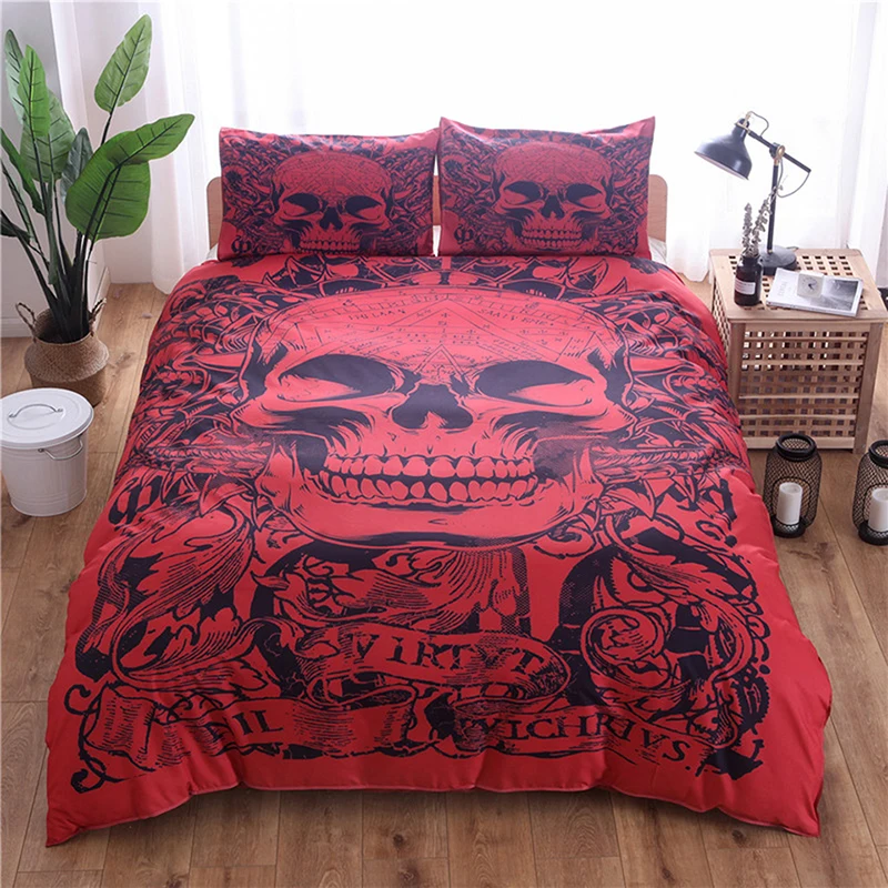 Red Skull Comforter Duvet Cover Set with Matching Pillowcase 3D Print Single Double Queen King Size 3pcs Bedding Sets Home Decor
Red Skull Comforter Duvet Cover Set with Matching Pillowcase 3D Print Single Double Queen King Size 3pcs Bedding Sets Home Decor