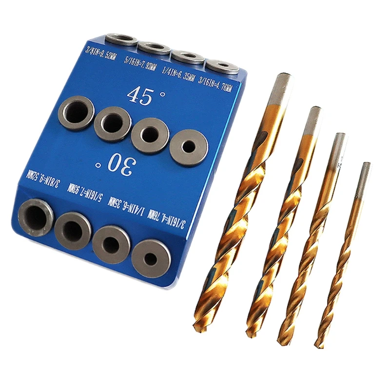 30/45/90 Degree Blue/Red Drilling Locator Positioning Tool Kit Aluminum Alloy Drilling Guide for Carpenters Use
30/45/90 Degree Blue/Red Drilling Locator Positioning Tool Kit Aluminum Alloy Drilling Guide for Carpenters Use