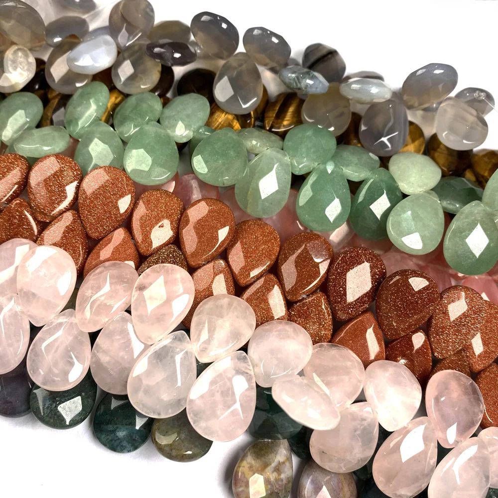 29pcs Faceted Beads Natural Agates Bead Flat Drop Shape for Jewelry Making Necklace Bracelet Accessories 13x18x6mm Length 20cm 
29pcs Faceted Beads Natural Agates Bead Flat Drop Shape for Jewelry Making Necklace Bracelet Accessories 13x18x6mm Length 20cm