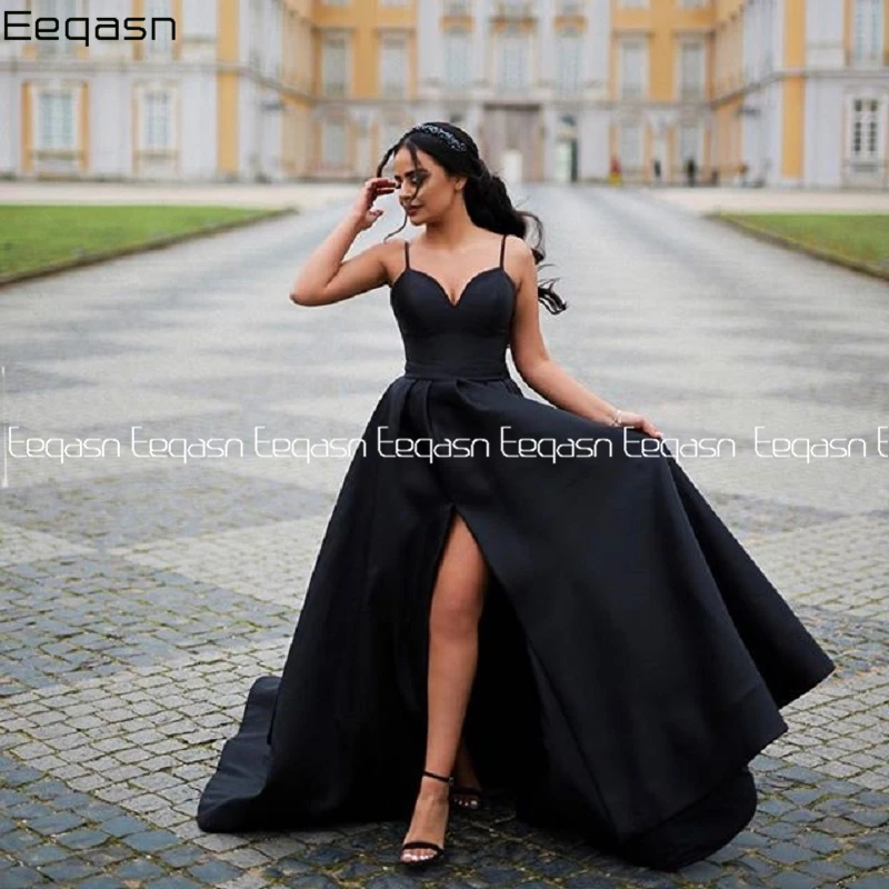 Eeqasn Black Long Sexy Prom Dresses Spaghetti Straps Split Satin Formal Occasion Party Dress Robe De Soiree Abendkleider
Eeqasn Black Long Sexy Prom Dresses Spaghetti Straps Split Satin Formal Occasion Party Dress Robe De Soiree Abendkleider