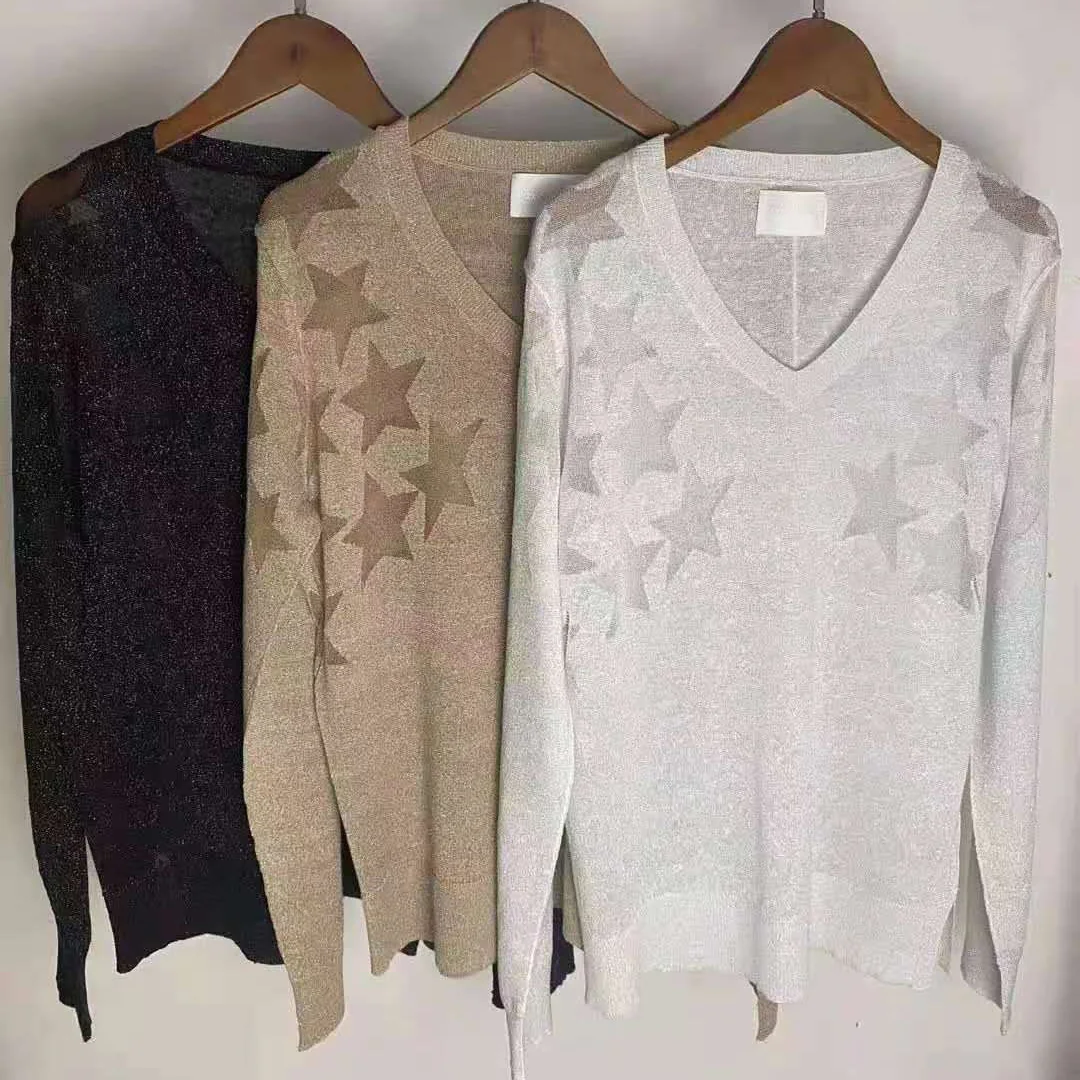 Women sweater star jacquard v-neck long sleeve casual wild lady knit pullover sweater
Women sweater star jacquard v-neck long sleeve casual wild lady knit pullover sweater