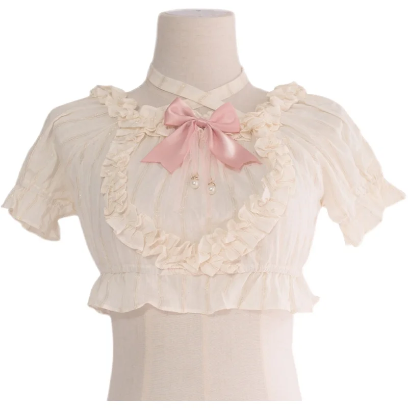 Cotton Blouse Women Puff Sleeve Summer Shirts for Sweet Girl Japanese Lolita Style Cute Tops Kawaii Clothes
Cotton Blouse Women Puff Sleeve Summer Shirts for Sweet Girl Japanese Lolita Style Cute Tops Kawaii Clothes