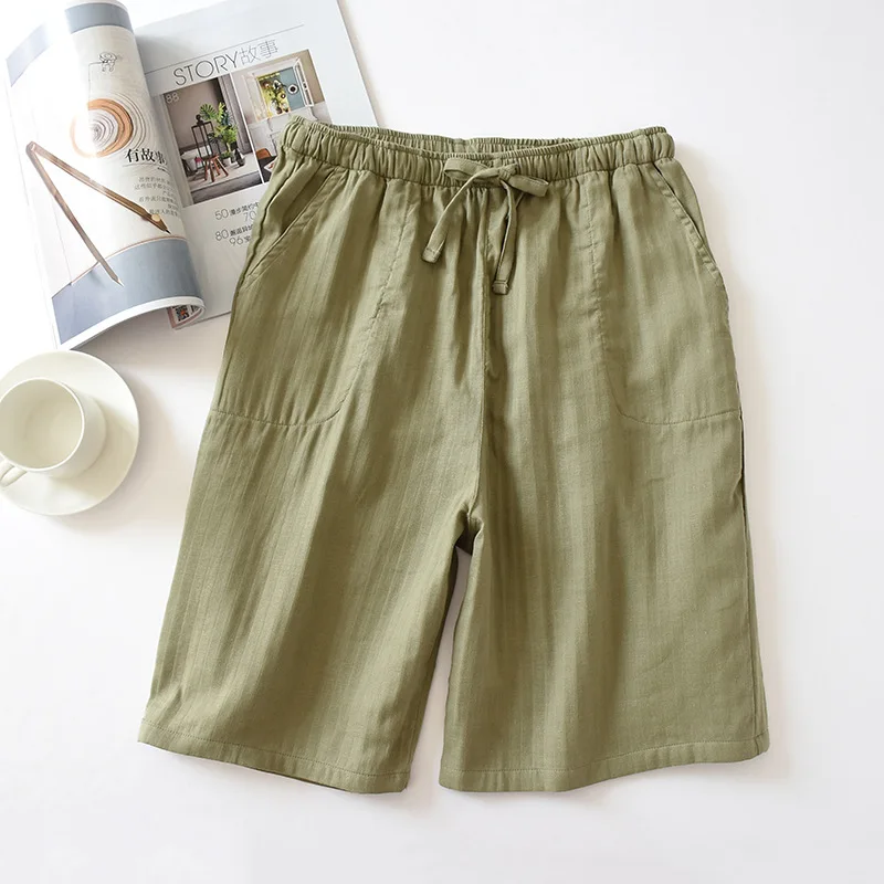 Japanese simple summer women's beach shorts 100% cotton gauze men's thin couple shorts home pants cotton can be worn outside 
Japanese simple summer women's beach shorts 100% cotton gauze men's thin couple shorts home pants cotton can be worn outside
