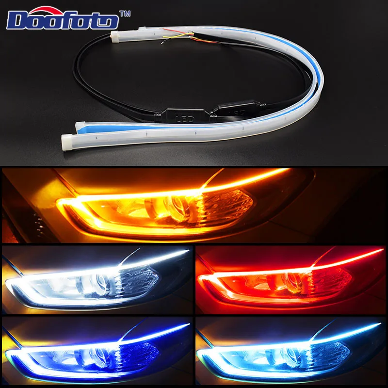 DOOFOTO Car Styling DRL LED Daytime Running Lights Accessories Flexible Brake Guide Strips Headlight Auto Day Time Flowing Lamps
DOOFOTO Car Styling DRL LED Daytime Running Lights Accessories Flexible Brake Guide Strips Headlight Auto Day Time Flowing Lamps