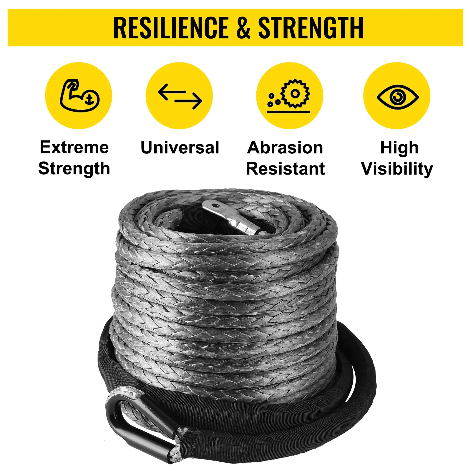 Winch Rope String Line Cable Synthetic Towing Rope 3/8" x 95ft 30m 20500Lbs Car Wash Maintenance String for ATV UTV Off-Road New
Winch Rope String Line Cable Synthetic Towing Rope 3/8" x 95ft 30m 20500Lbs Car Wash Maintenance String for ATV UTV Off-Road New