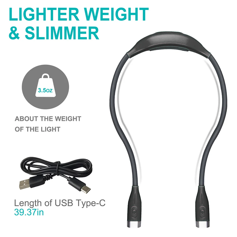 Portable LED Neck Hanging Reading Lamp Light Night 3 Levels Brightness Neck Book Light USB Charging Outdoor Sports Lamp
Portable LED Neck Hanging Reading Lamp Light Night 3 Levels Brightness Neck Book Light USB Charging Outdoor Sports Lamp