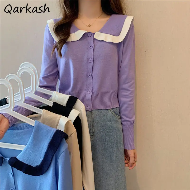 Cardigan Women Classy Cute Crops Lady All-match Knitted Harajuku Preppy Style Spring Casual Single Breasted Mujer Ins Streetwear
Cardigan Women Classy Cute Crops Lady All-match Knitted Harajuku Preppy Style Spring Casual Single Breasted Mujer Ins Streetwear