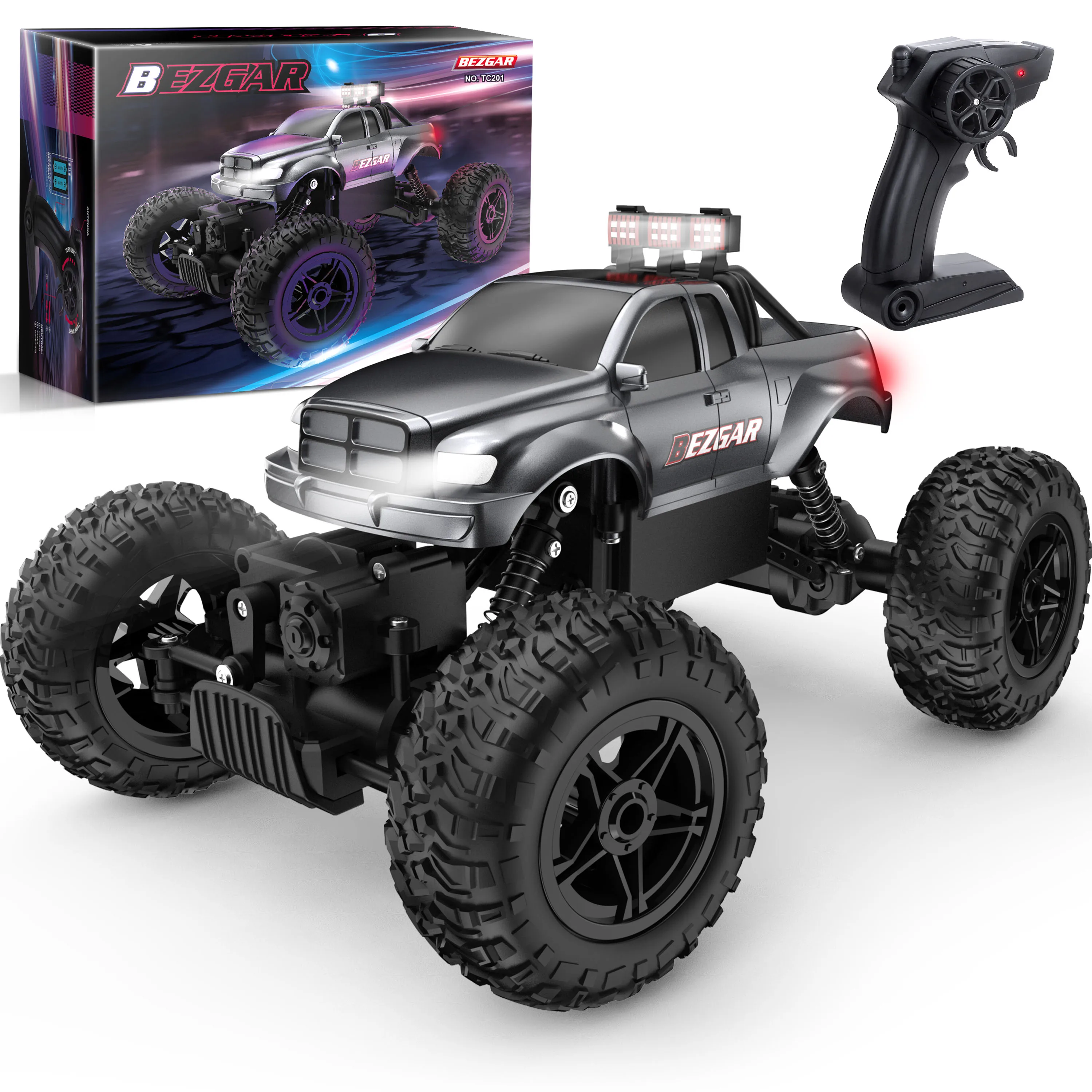 BEZGAR TC141 Remote Control Car,2.4GHz All-Terrain 20Km/h Off-Road RC Monster Truck Toy with Battery for Boys Kid Christmas Gift
BEZGAR TC141 Remote Control Car,2.4GHz All-Terrain 20Km/h Off-Road RC Monster Truck Toy with Battery for Boys Kid Christmas Gift