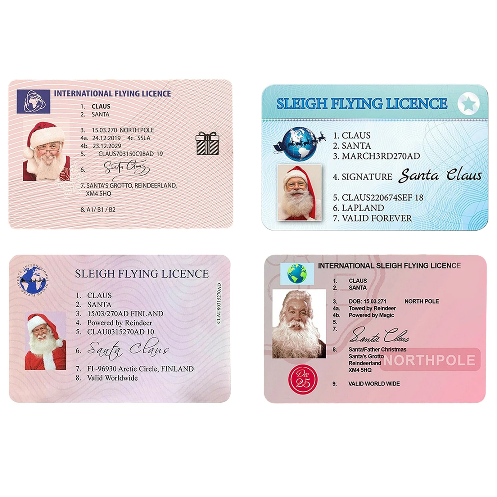 

Санта-Клаус, лицензия на полет, сани, лицензионное дерево, украшение на Рождество, для пожилых людей, водительские права, аксессуары