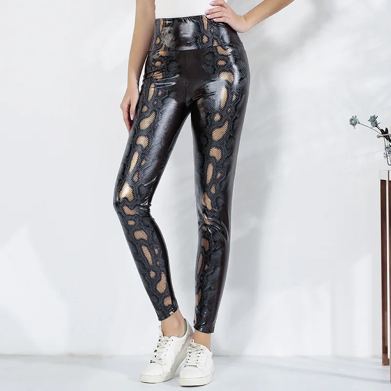 Snake Print Fitness Leggings Women Sexy Leather Leggings High Waist Slim Legging Push Up Buttocks Trousers Pants
Snake Print Fitness Leggings Women Sexy Leather Leggings High Waist Slim Legging Push Up Buttocks Trousers Pants