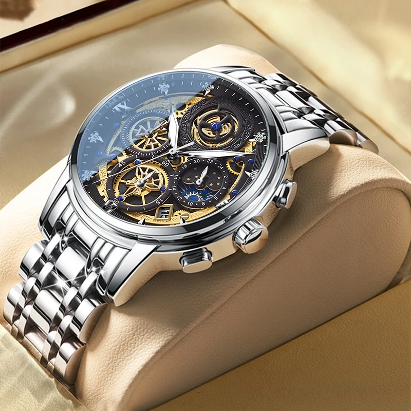 2021 New Fashion Men's Watch Stainless Steel Top Brand Luxury Waterproof Sports Chronograph Quartz Men's Relogio Masculino
2021 New Fashion Men's Watch Stainless Steel Top Brand Luxury Waterproof Sports Chronograph Quartz Men's Relogio Masculino