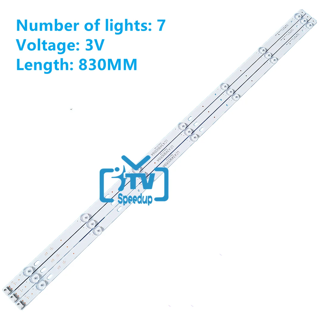 

Светодиодная лента для подсветки LG 43LJ5500 43UJ6300 LC43490062A LC43490063A LC43490064A LC43490060A, 10 комплектов/30 шт., 7 светодиодов, 830 мм