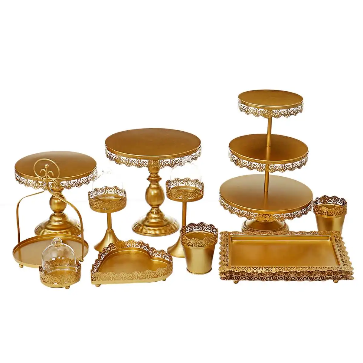 13pcs Fondant Cake Stand Set Cupcake Round Tower Holder Metal Tools Desserts Display Wedding Party Decoration Bakeware Accessory 
13pcs Fondant Cake Stand Set Cupcake Round Tower Holder Metal Tools Desserts Display Wedding Party Decoration Bakeware Accessory