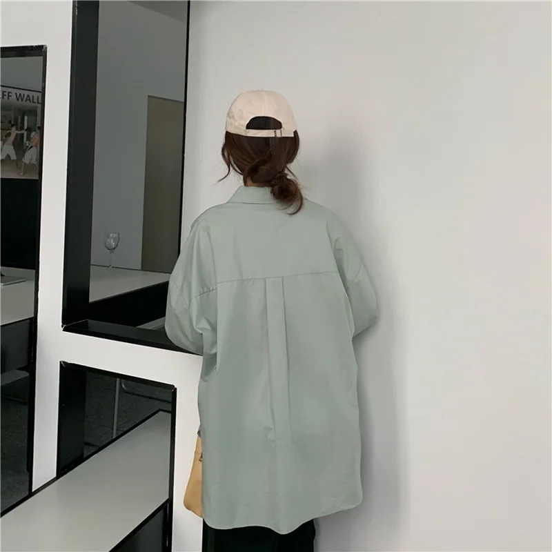 Women Shirts Solid Loose Long Sleeve Single Breasted Spring Summer Casual Outwear Female Simple Fashion Vintage Harajuku Leisure
Women Shirts Solid Loose Long Sleeve Single Breasted Spring Summer Casual Outwear Female Simple Fashion Vintage Harajuku Leisure