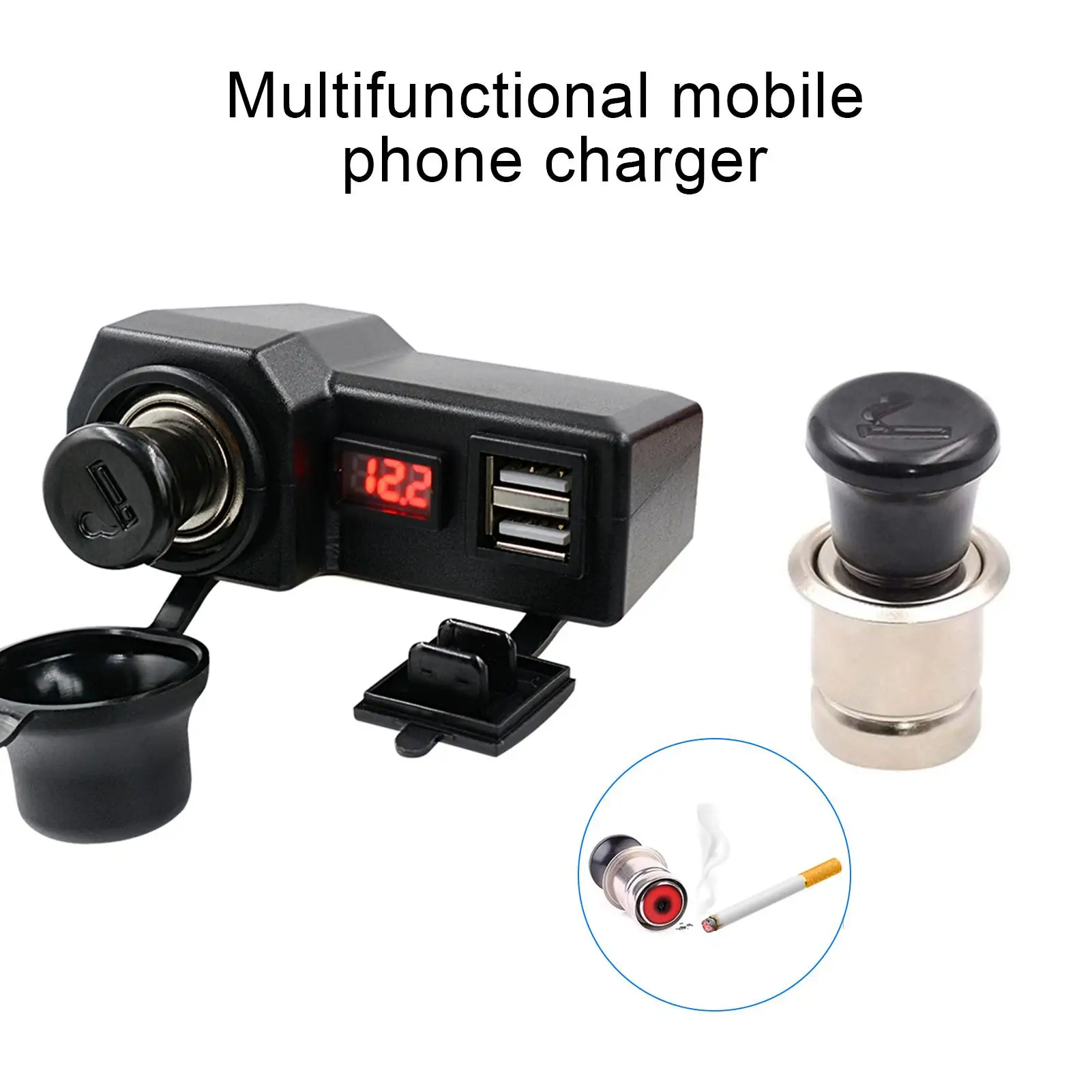 Dual-port USB 10-24V Motorcycle Accessories Dual USB Car Charger Lighter Voltmeter Display Motorcycle Electronics charging
Dual-port USB 10-24V Motorcycle Accessories Dual USB Car Charger Lighter Voltmeter Display Motorcycle Electronics charging