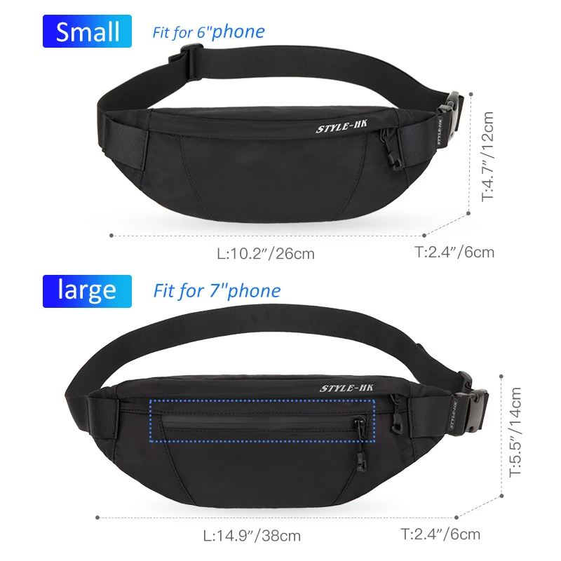 Fanny Pack Black Waterproof Money Belt Bag Men Purse Teenager's Travel Wallet Belt Male Waist Bags Cigarette Case for Phone
Fanny Pack Black Waterproof Money Belt Bag Men Purse Teenager's Travel Wallet Belt Male Waist Bags Cigarette Case for Phone