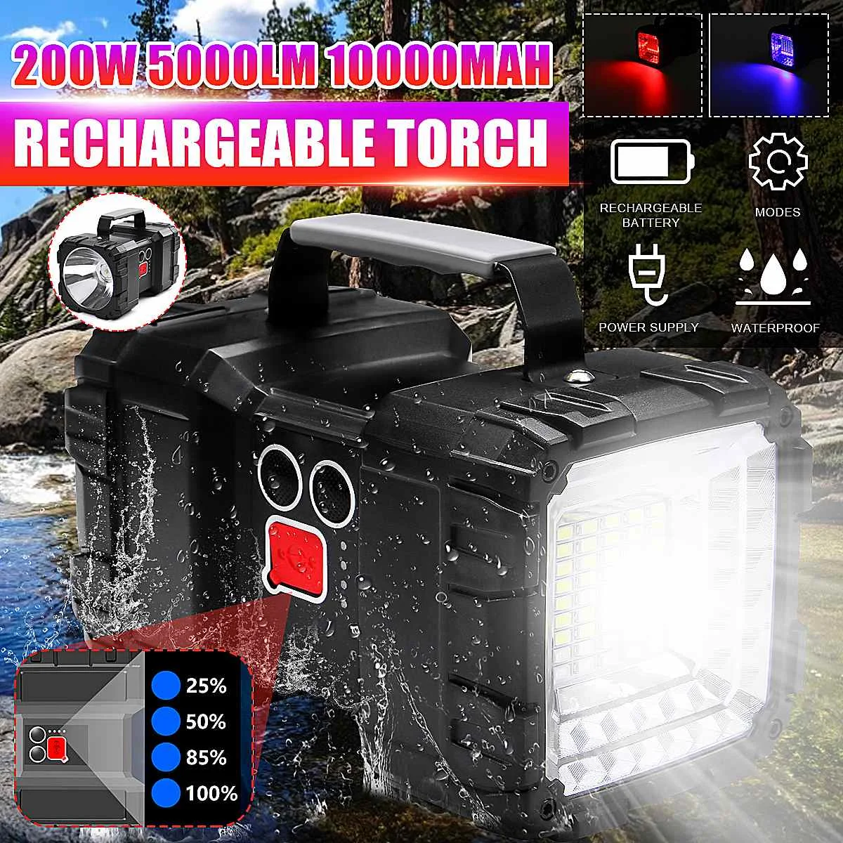 Супер яркий Мощный светодиодный фонарик с USB, поисковые фонари, ночник, ручной светильник для кемпинга, перезаряжаемый аккумулятор, 5000 люмен
Супер яркий Мощный светодиодный фонарик с USB, поисковые фонари, ночник, ручной светильник для кемпинга, перезаряжаемый аккумулятор, 5000 люмен