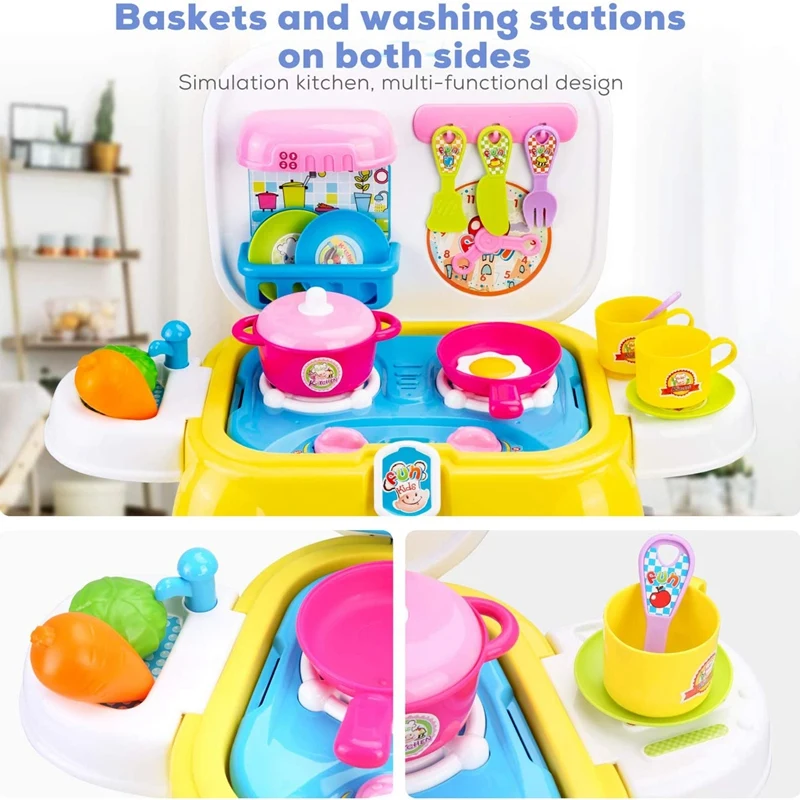 Kitchen Playset Kids Pretend Cooking Toys Development Educational with Lights and Sounds Cookware Food Assortment Set 
Kitchen Playset Kids Pretend Cooking Toys Development Educational with Lights and Sounds Cookware Food Assortment Set