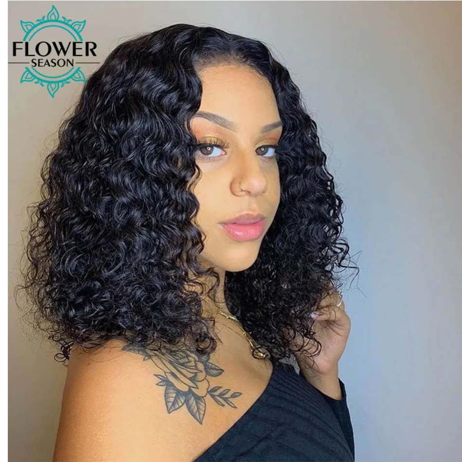 Curly Human Hair Wigs Short Curly Bob 13x6 Lace Front Wig Brazilian Remy Curly Transparent HD Lace Front Wig 180Density Flowerse
Curly Human Hair Wigs Short Curly Bob 13x6 Lace Front Wig Brazilian Remy Curly Transparent HD Lace Front Wig 180Density Flowerse