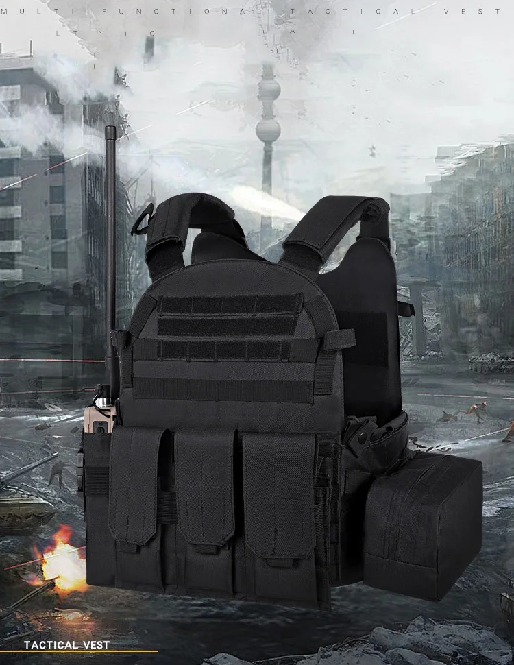 Ruixuan outdoor tactical vest stab proof suit army fan equipment bullet proof vest real person battle bullet proof vest
Ruixuan outdoor tactical vest stab proof suit army fan equipment bullet proof vest real person battle bullet proof vest