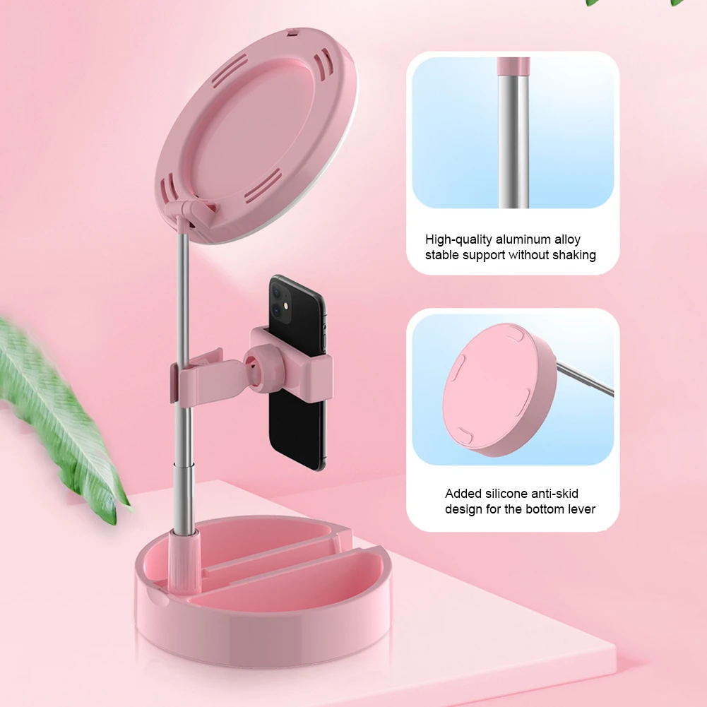 Foldable Led Selfie Ring Light Dimmable Table Phone Video Photography Fill Light 64 LED Lamp Beads For Mobile Phone For Studio
Foldable Led Selfie Ring Light Dimmable Table Phone Video Photography Fill Light 64 LED Lamp Beads For Mobile Phone For Studio