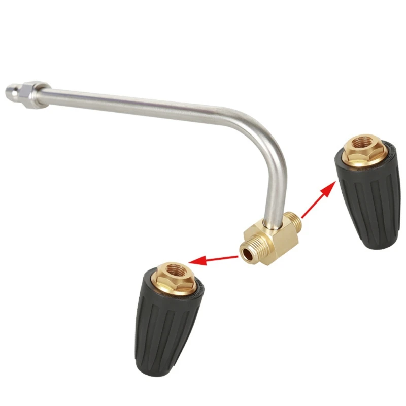 High Pressure Lotus Nozzle Double-head Rotatable Turbo Nozzle Gutter Cleaner U7EA
High Pressure Lotus Nozzle Double-head Rotatable Turbo Nozzle Gutter Cleaner U7EA