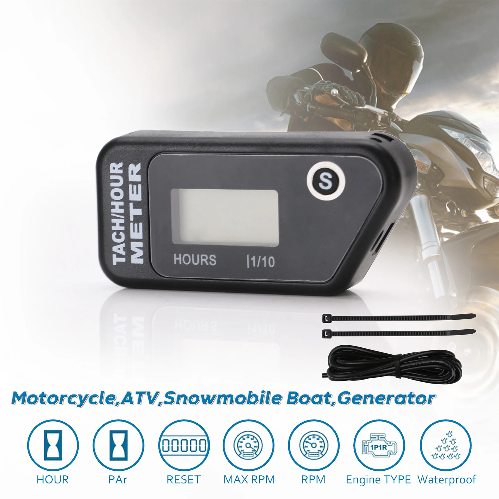 Artudatech Waterproof Digital Tach Hour Meter Gauge Tachometer Job Timer For Motorcycle Motocross Engine Boat
Artudatech Waterproof Digital Tach Hour Meter Gauge Tachometer Job Timer For Motorcycle Motocross Engine Boat