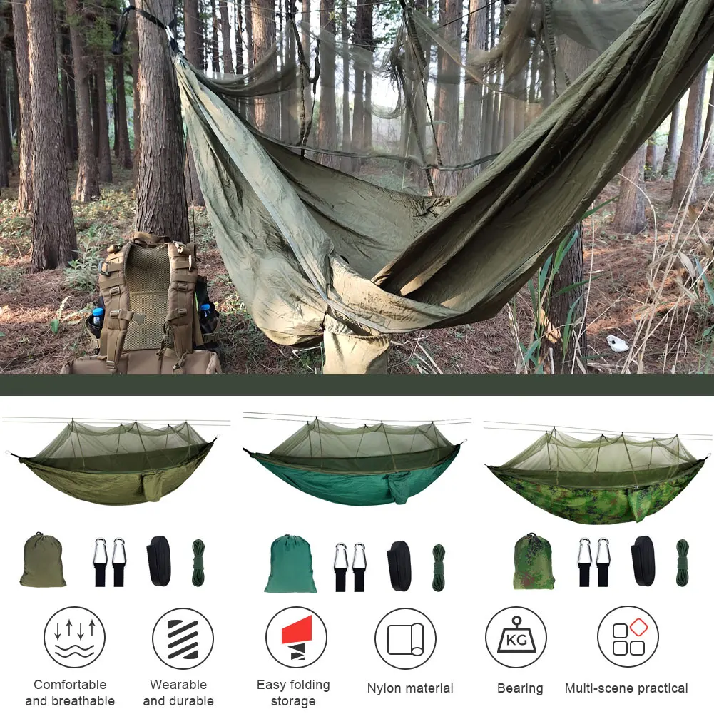 Portable Outdoor Mosquito Net Hammock Double 210t Nylon Anti-Mosquito Parachute Cloth Air Camping Tent Hanging Sleeping Swing
Portable Outdoor Mosquito Net Hammock Double 210t Nylon Anti-Mosquito Parachute Cloth Air Camping Tent Hanging Sleeping Swing