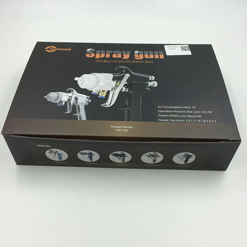 SAT1182-1 Hot On Sales Mirrors Varnishing Dual Head Spray Gun Double Nozzle Spray Gun Pneumatic Sprayer
SAT1182-1 Hot On Sales Mirrors Varnishing Dual Head Spray Gun Double Nozzle Spray Gun Pneumatic Sprayer
