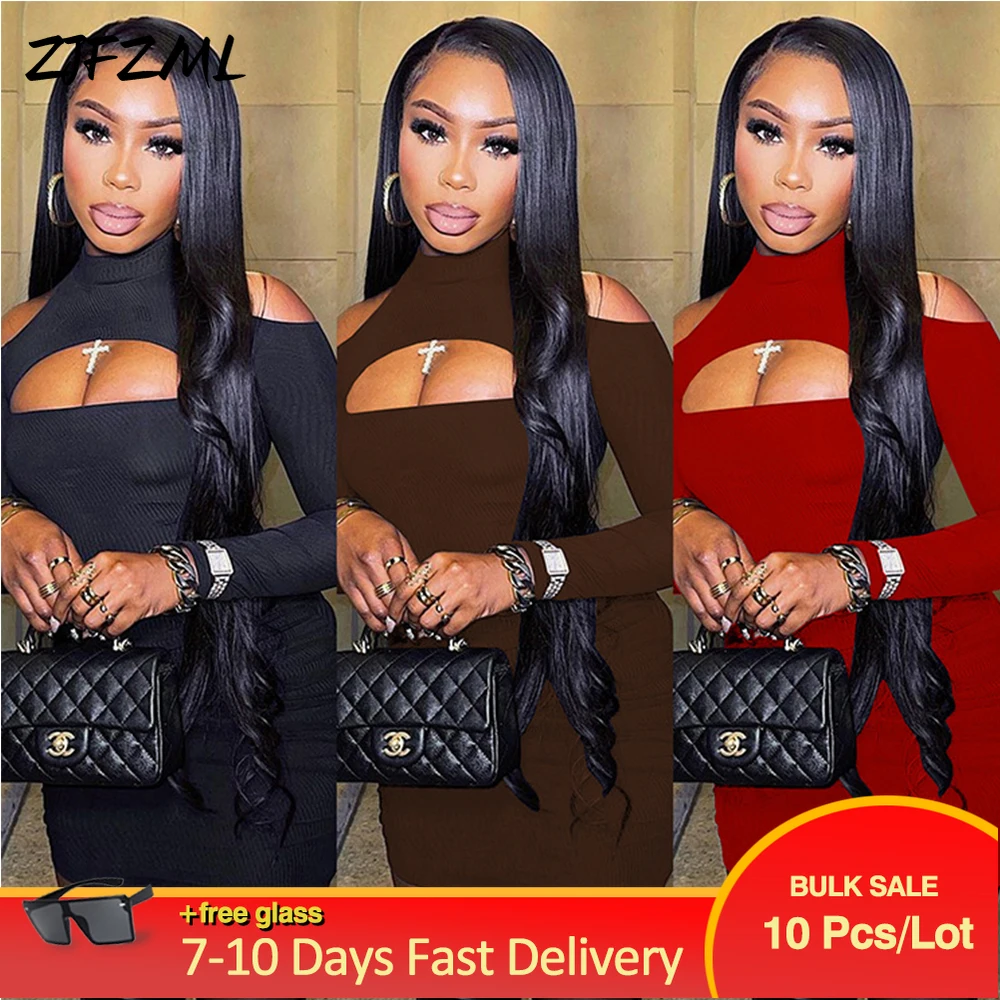 Wholesale Bulk Items Lots Autumn Winter Women's Party Clubwear Dresses Elegant Cold Shoulder Full Sleeve Cut Out Skinny Vestido
Wholesale Bulk Items Lots Autumn Winter Women's Party Clubwear Dresses Elegant Cold Shoulder Full Sleeve Cut Out Skinny Vestido