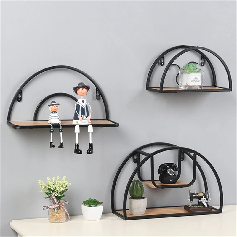 Sleek Semicircle Metal Frame Wood board Shelf Home Wall Ornaments Crafts Display Holder Racks Sundries Organizer
Sleek Semicircle Metal Frame Wood board Shelf Home Wall Ornaments Crafts Display Holder Racks Sundries Organizer