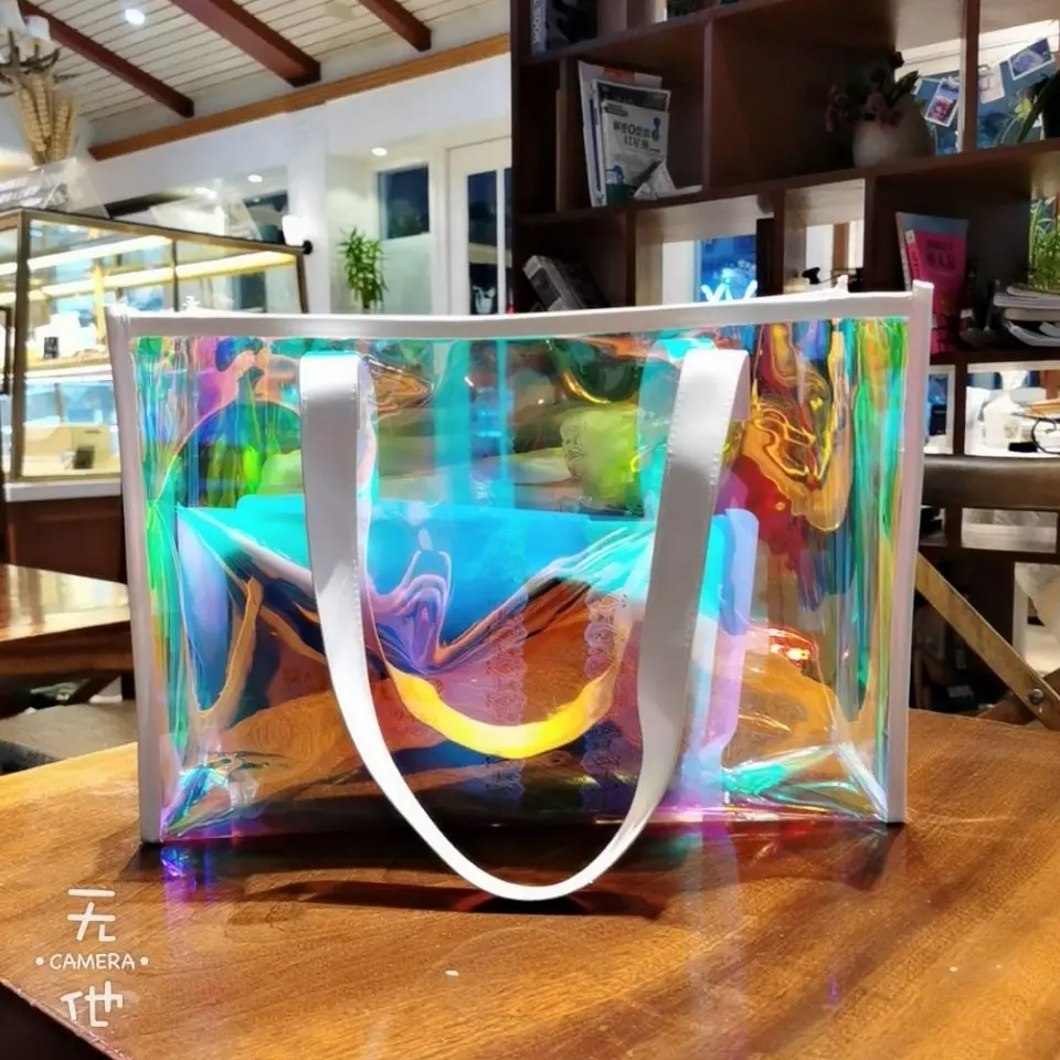 Cute Laser Transparent Bag For Women Holo Clear Handbag Holographic Beach Shoulder Bag Waterproof Pvc Jelly Candy Femme Bolso
Cute Laser Transparent Bag For Women Holo Clear Handbag Holographic Beach Shoulder Bag Waterproof Pvc Jelly Candy Femme Bolso