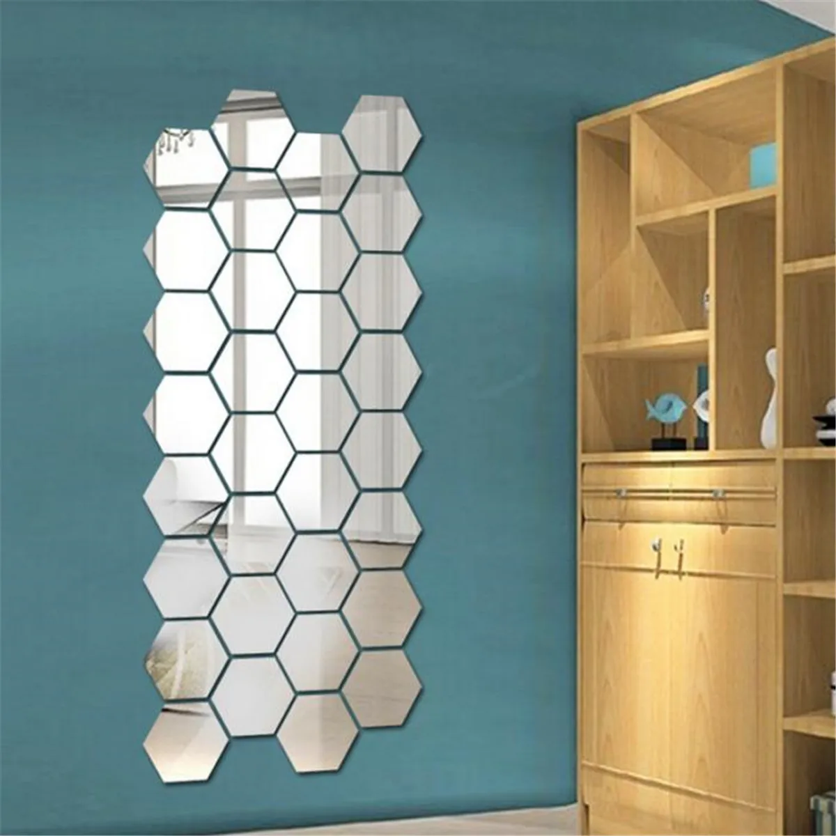 12 шт. самоклеящиеся зеркальные 3D-Наклейки для украшения стен | Дом и сад