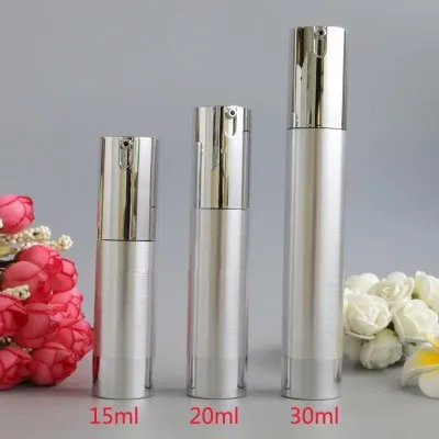 Empty Airless Vacuum Bottle Cosmetic Plastic Pump Container Travel Tool Silver Liquid Lotion Cream refillable Bottle 10pcs/lot
Empty Airless Vacuum Bottle Cosmetic Plastic Pump Container Travel Tool Silver Liquid Lotion Cream refillable Bottle 10pcs/lot