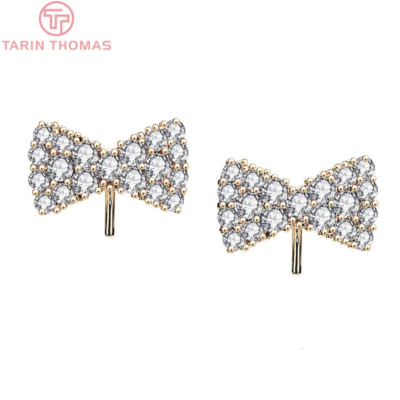 4PCS 8*10mm 24K Gold Color Brass with Zircon surround Bow Stud Earrings High Quality Diy Jewelry Findings Accessories
4PCS 8*10mm 24K Gold Color Brass with Zircon surround Bow Stud Earrings High Quality Diy Jewelry Findings Accessories