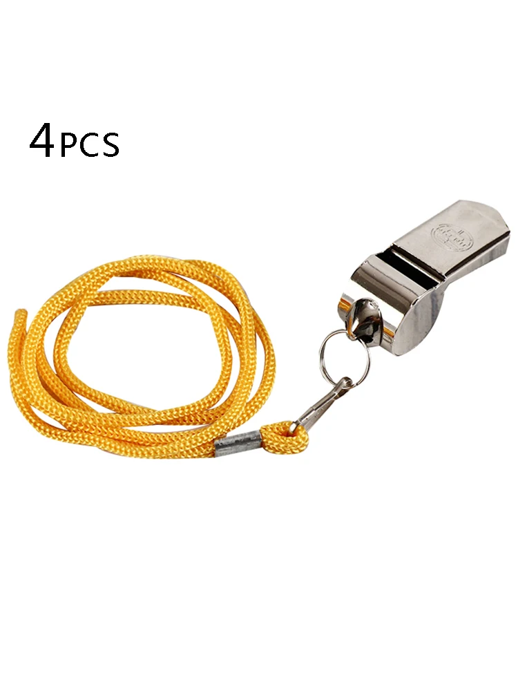 4pcs Stainless Steel Whistle Referee Metal Lanyard Sports Extra Loud Whistle Outdoor Sports
4pcs Stainless Steel Whistle Referee Metal Lanyard Sports Extra Loud Whistle Outdoor Sports