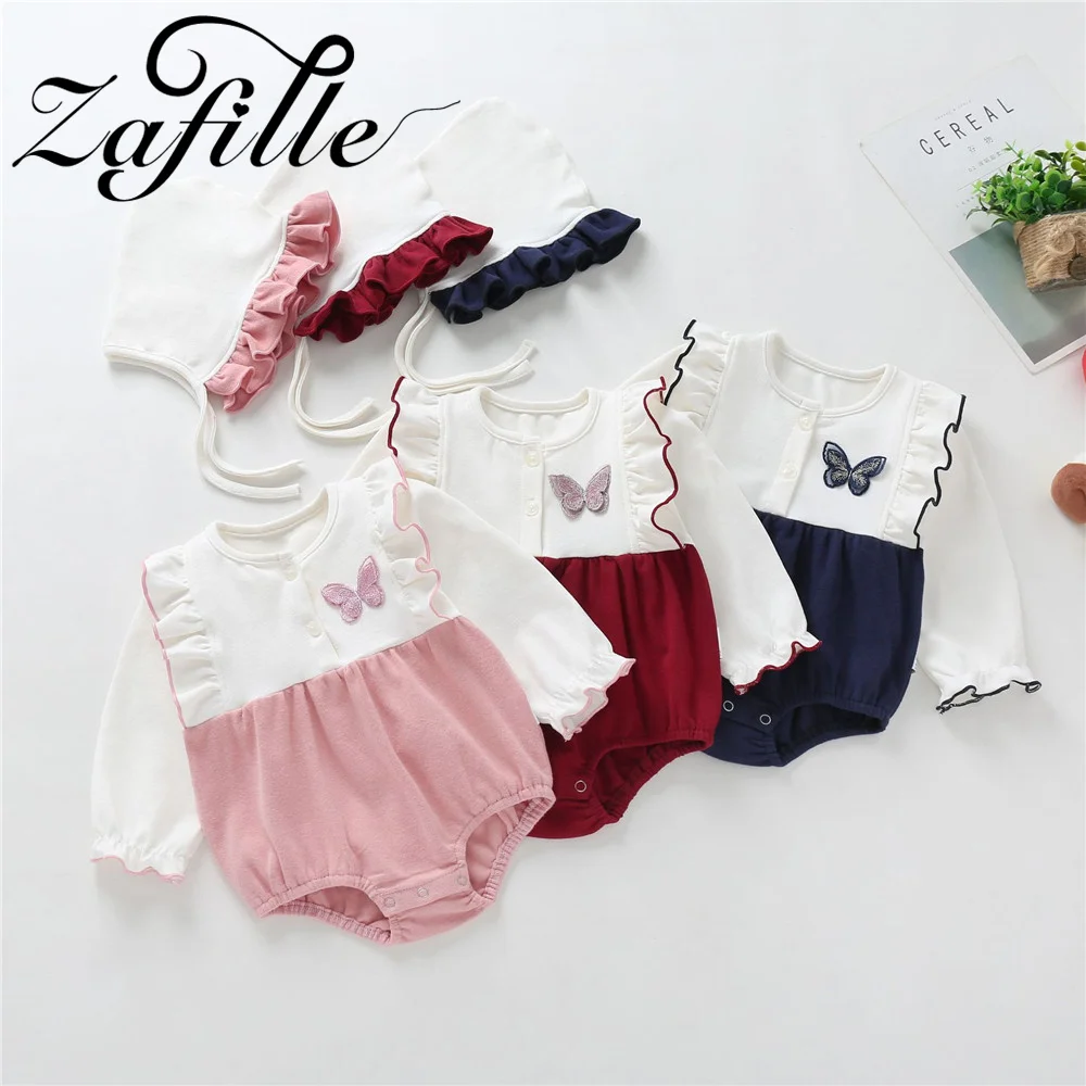 

ZAFILLE Butterfly Peacock Printed Newborn Bodysuit For Kids Toddler Girls Romper Sweet Cute Baby Clothes Patchwork Infant Outfit
