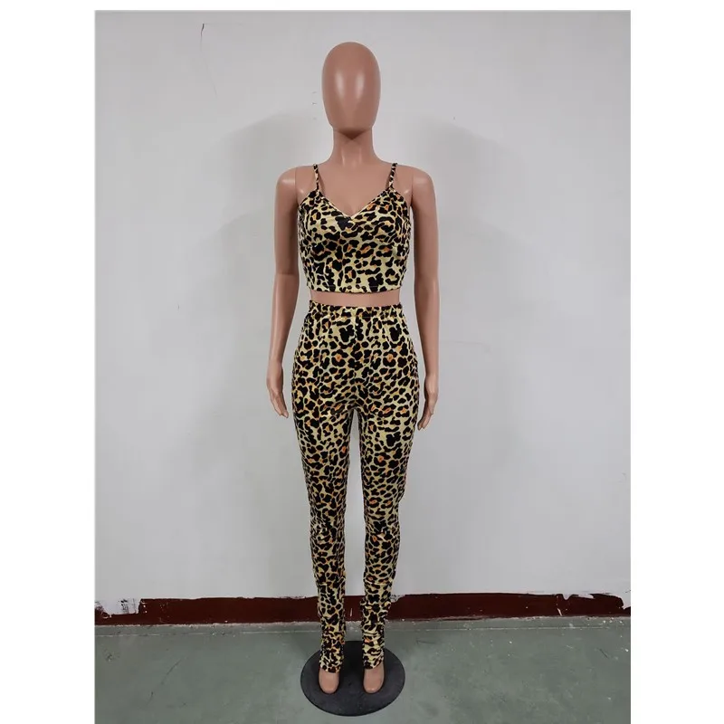 Women Sexy Fashion Two-piece Set Leopard Sleeveless Tube Bandage Top + Trousers Strap Tight 2 Pieces Suits Wholesale Dropshpping
Women Sexy Fashion Two-piece Set Leopard Sleeveless Tube Bandage Top + Trousers Strap Tight 2 Pieces Suits Wholesale Dropshpping