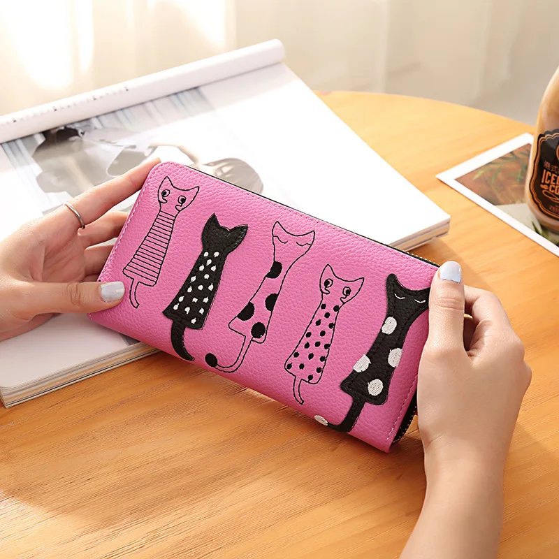 Women PU leather Wallet Fashion Long Wallets Female Coin Purses Clutch Card Holder Zipper Cat Cartoon Embroidery 6Z
Women PU leather Wallet Fashion Long Wallets Female Coin Purses Clutch Card Holder Zipper Cat Cartoon Embroidery 6Z