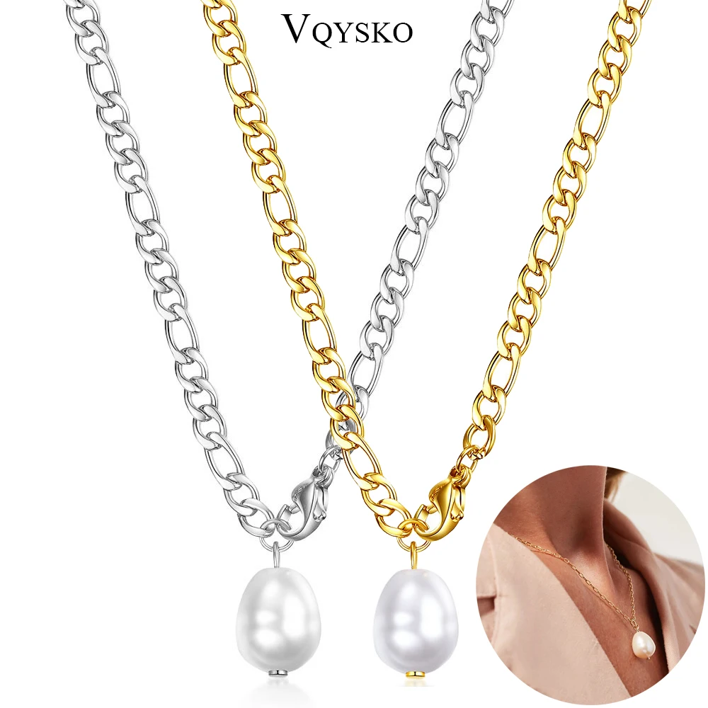 Chunky Chain Baroque Pearl Pendant Necklaces for Women Choker Stainless Steel Chain Jewelry Gifts Christmas Party Accessories
Chunky Chain Baroque Pearl Pendant Necklaces for Women Choker Stainless Steel Chain Jewelry Gifts Christmas Party Accessories