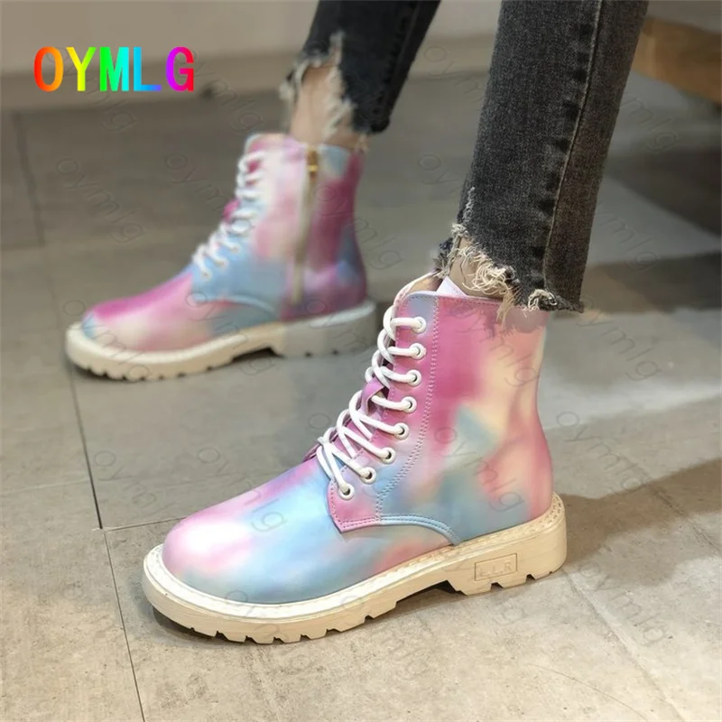 Large size Martin boots women 2021 new lace-up side zipper thick heel colorful colors Martin boots women's short boots
Large size Martin boots women 2021 new lace-up side zipper thick heel colorful colors Martin boots women's short boots