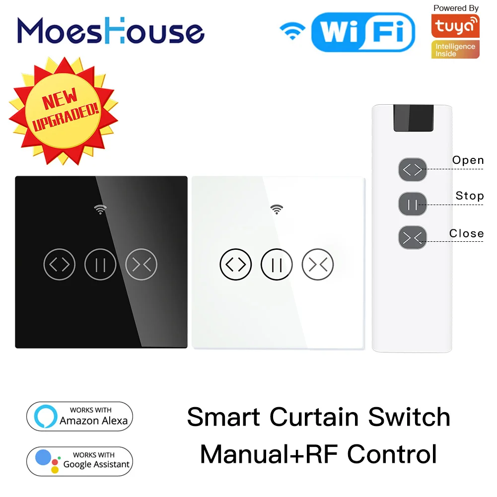 Wi-Fi RF433 умные сенсорные роликовые шторы для занавесок переключатель двигателя Tuya