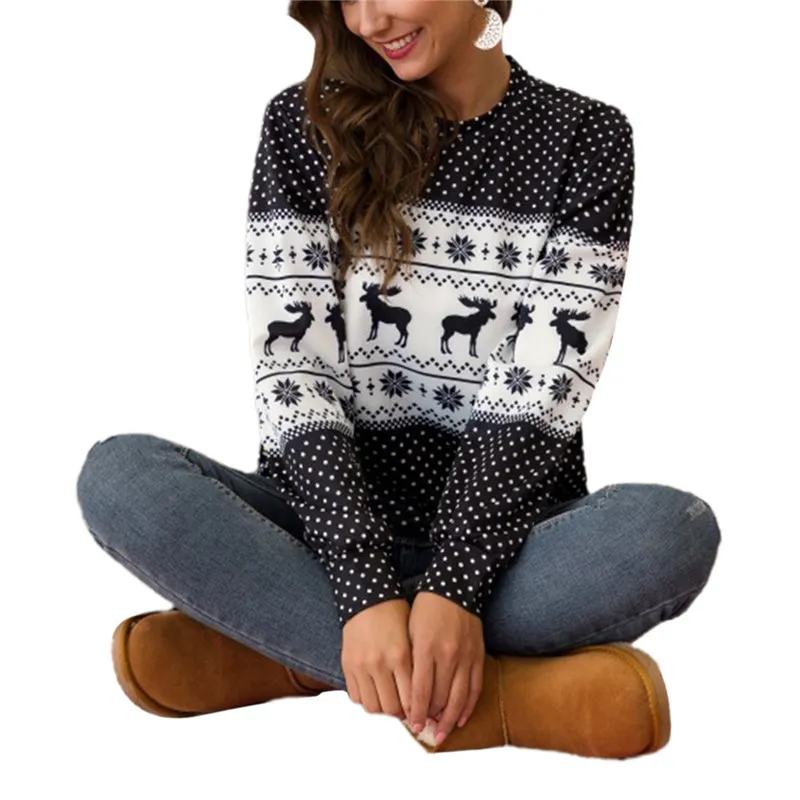 Women Christmas Print Pullover T-Shirt Long Sleeve Round Neck T Shirt Streetwear Autumn and Winter Top Deer Printed Tops T-shirt
Women Christmas Print Pullover T-Shirt Long Sleeve Round Neck T Shirt Streetwear Autumn and Winter Top Deer Printed Tops T-shirt