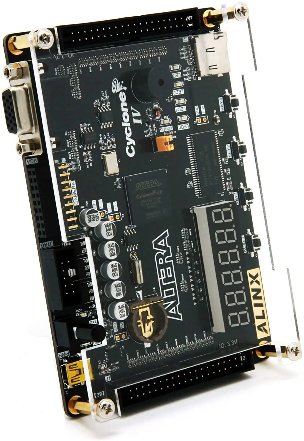 ALINX AX4010: ALTERA Cyclone IV EP4CE10 Study Board Entry-Level (FPGA Board + USB Downloader)
ALINX AX4010: ALTERA Cyclone IV EP4CE10 Study Board Entry-Level (FPGA Board + USB Downloader)