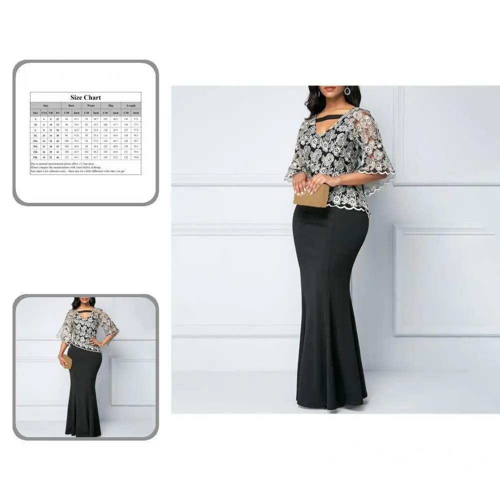 Formal Dress Popular Women Lace Ruffles See Trough Dress for Wedding Maxi Dress Dress
Formal Dress Popular Women Lace Ruffles See Trough Dress for Wedding Maxi Dress Dress